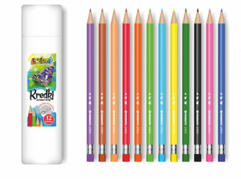 Kredki automatyczne 12 kol. w tubie + temperówka Penmate Kolori Tadeo